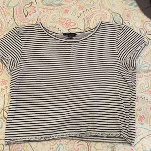 American Eagle Striped Ruffle Tee